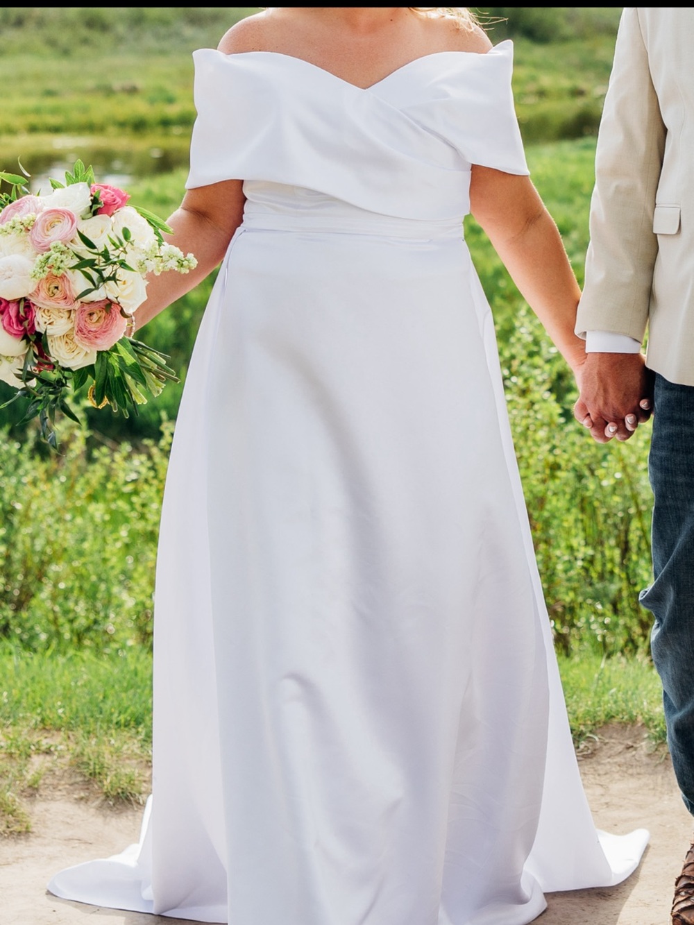 Elegant White Off-Shoulder Gown